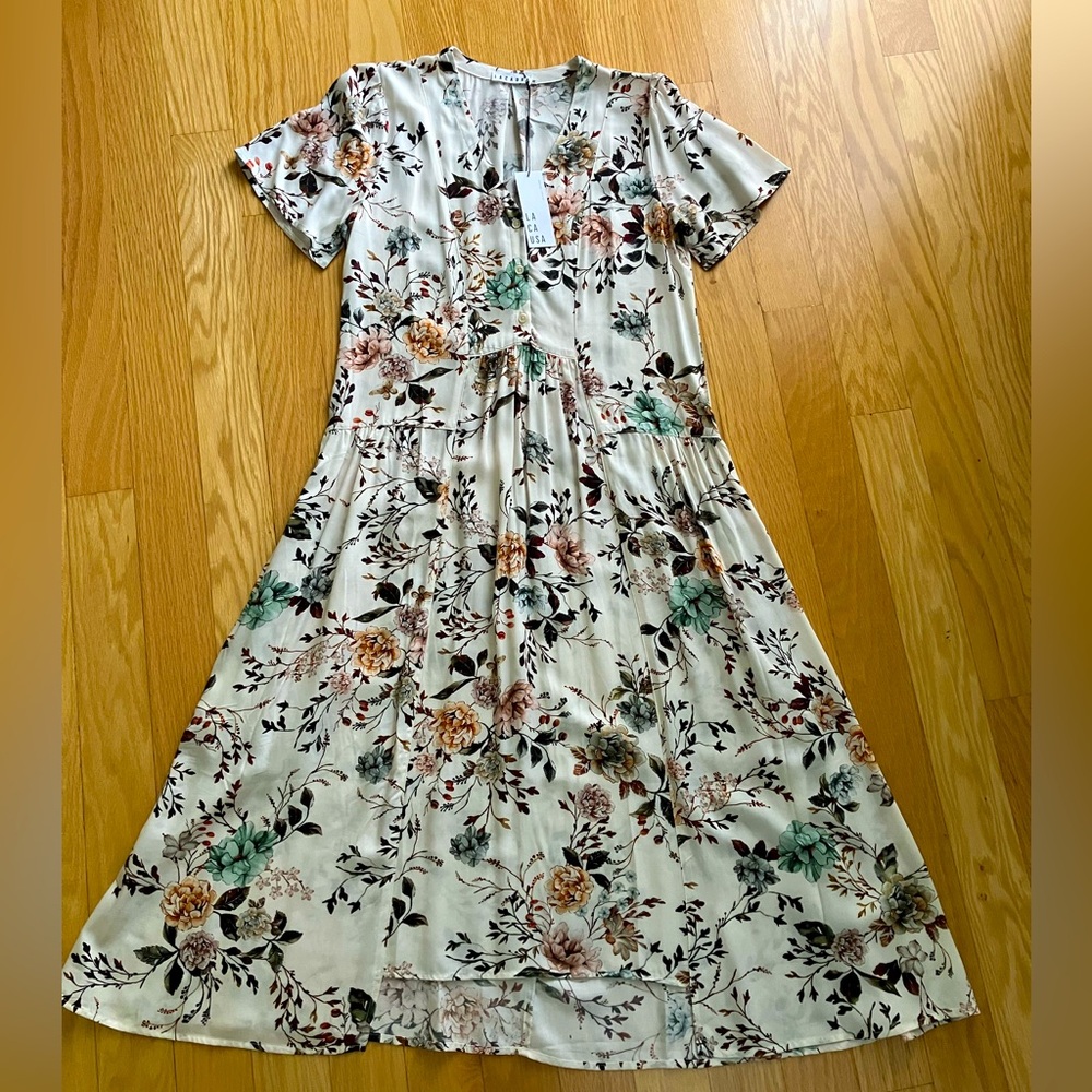 NWT Lacausa floral house dress size XS